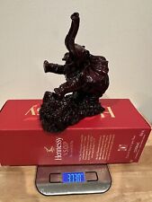 Heavy Handcrafted Red Resin Elephant Figurine Lacquer Chinese Statue Elephant picture