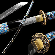 Folded Damascus Steel Sharp Japanese Samurai Sword Katana Full Tang Battle picture