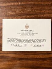 The Supreme Council 33 Fraternal Invitation To Washington DC . 1997 picture