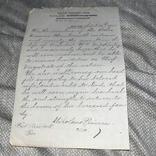 Antique Adler Männer Singing Society Letter New York on McKinley Assassination picture