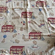 Vtg Cotton Fabric Barnum's Circus and Animal Crackers Twin Sheet W76”xL80” picture
