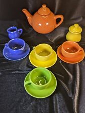 Latina Colorful Miniature Schylling Teapot Set 11 Pieces yellow green orange blu picture