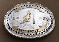 Premium Vintage Montana SS Numbered 1995 WRUJR Rodeo Poles Trophy Belt Buckle picture