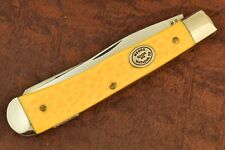 MOORE MAKER MADE IN USA by QUEEN CUTLERY CO YELLOW TRAPPER KNIFE MATADOR TEXAS picture