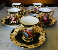 VINTAGE 5 CHOCOLATE  CUPS & SAUCERS picture