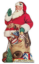 Santa Christmas Club Card Tree Hanger Harvey Federal Savings Bank IL Circa 1940s picture