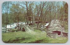 The Mill Stone Fireplace and Bridge Minisink Hills, PA Postcard 2167 picture