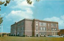 Milford Delaware~School Bus & Parking Lot of High School~1950s Postcard picture