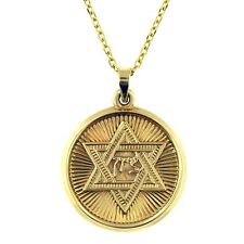 $950  14 KT YELLOW GOLD DIAMOND CUT JEWISH STAR OF DAVID PENDANT  picture