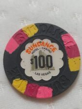 $100 sundance casino chip  las vegas nevada obsolete super rare picture