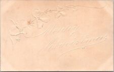 c1910s Handmade MERRY CHRISTMAS Embossed Postcard / Hand-Cut Letters / Unused picture