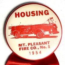 1954 Mt Pleasant Fire Co No 1 HOUSING Ribbon Fire Engine Ladder Truck picture