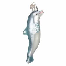 Old World Christmas PLAYFUL DOLPHIN (12187) Glass Ornament w/OWC Box picture