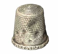Vintage Sterling Silver Thimble, size 11 with pretty vine pattern picture