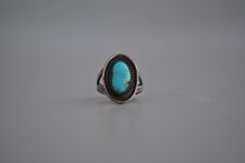 Old Pawn Navajo Sterling Silver and Turquoise Ring  Size 6 3/4 picture