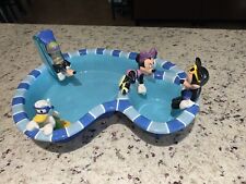 RARE vintage mickey mouse Pool Party Ceramic Chip And Dip Tray Disney Donald picture