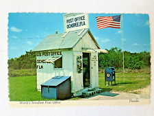 Vintage Ochopee Florida World's Smallest Post Office Postcard 1970s picture