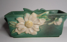 Roseville 386-6 Windowbox Planter Green With White Flowers Circa 1942 picture
