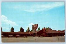 Show Low Arizona AZ Postcard Round Up Motor Lodge Exterior Roadside 1958 Cars picture