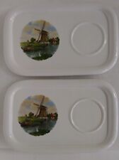 Vtg Royal Schwabap Windmill Design Snack Appetizer Plate W/ Drink Ring Rare picture