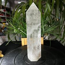 5.83LB TOP Natural clear quartz carved obelisk crystal wand point healing picture
