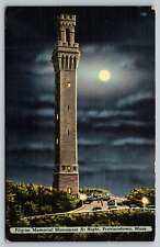Pilgrim Memorial Monument At Night Provincetown, Massachusetts Postcard picture