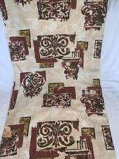 Bark Cloth Fabric tan brown metallic accent decor Vtg 50s orig BTY by the yd MCM picture
