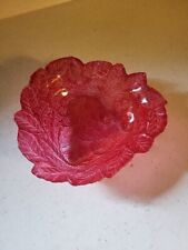 Very Rare Depression Glass Rose Pink Embossed Scallop Edge Compote Candy Dish picture