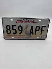 2019 LOUISIANA LICENSE PLATE PELICAN/SPORTSMAN’S PARADISE Expired 859 APF picture