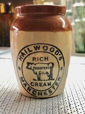 1910 Pictorial COW Transferred Cream Crock or Pot - HAILWOOD, MANCHESTER (H148) picture