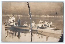 1909 Kittanning PA, Flag Boats Van Auken White Wing RPPC Photo Antique Postcard picture