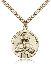 Saint John Vianney Medal For Men - Gold Filled Necklace On 24 Chain - 30 Day... picture