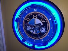 BMW Motorcycle Garage Man Cave Neon Wall Clock Advertising Sign picture