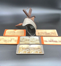 Antique Keystone Monarch Stereoscope Viewer With 6 Picture Cards picture