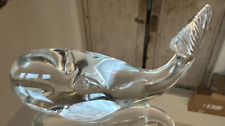 Fenton Clear Art Glass Whale Paperweight Figurine Figure Mammal Animal Vtg picture