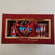 Waterford Holiday Heirlooms Set of 3 Patriotic Ornaments Bell Heart Flag NIB picture