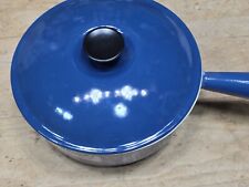 NEW Le Creuset Vintage Cousances BLUE Enamel Cast Iron. Dutch Oven 22 with Lid picture