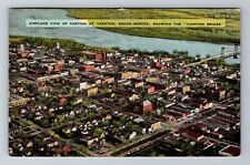 Yankton SD-South Dakota, Aerial View, Vintage c1955 Postcard picture