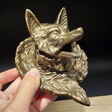 Antique Style Metal Fox Inkwell Desk Stand picture