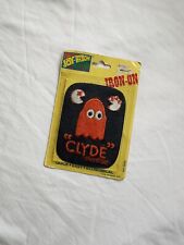 Deadstock Vintage Joy Patch Clyde Orange Ghost Pac Man Embroidered Denim Iron-On picture