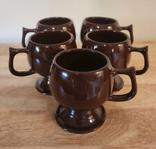 Vinatge Brown Pedestal Footed Mid Century Modern Coffee Mug Lot picture