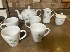 Marcus Notley Ireland Shamrock Pattern Tea Set Teapot Sugar Creamer 4 Cups Mugs picture