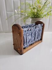 VTG Wood Napkin Mail Holder Pine Country Ruffle Retro Kitschy 70-80s  picture