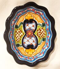 Talavera Oval Colorful Hand Painted Mexican Plate Trinket Dish Del Carmen Signed picture