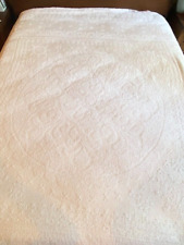 Vintage BATES Milk White Hobnail Cotton Chenille Full Bedspread Fringe 110 x 90 picture