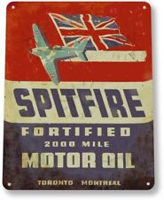 Spitfire Motor Oil Garage Auto Vintage Retro Rustic Ad Wall Decor Metal Tin Sign picture