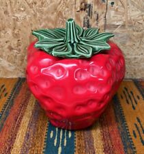 Vintage Mid Century Pop Art McCoy Pottery 263 Red Strawberry Cookie Jar picture