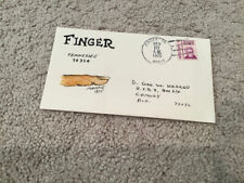 1975 FINGER, Tennessee: Signed FOLK ART WATERCOLOR Postal Cover GEORGE HARROD picture