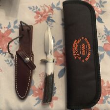 Randall Made Knives Model 8-4 Trout & Bird Stag Handle O1 Carbon & RMK Case New picture