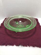 Green Uranium Glass Footed Bowl 11” Antique picture